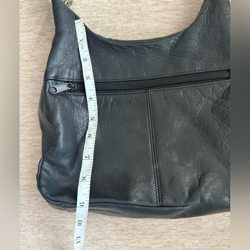 Tignanello Solid Black Leather Shoulder Bag One W… - image 8